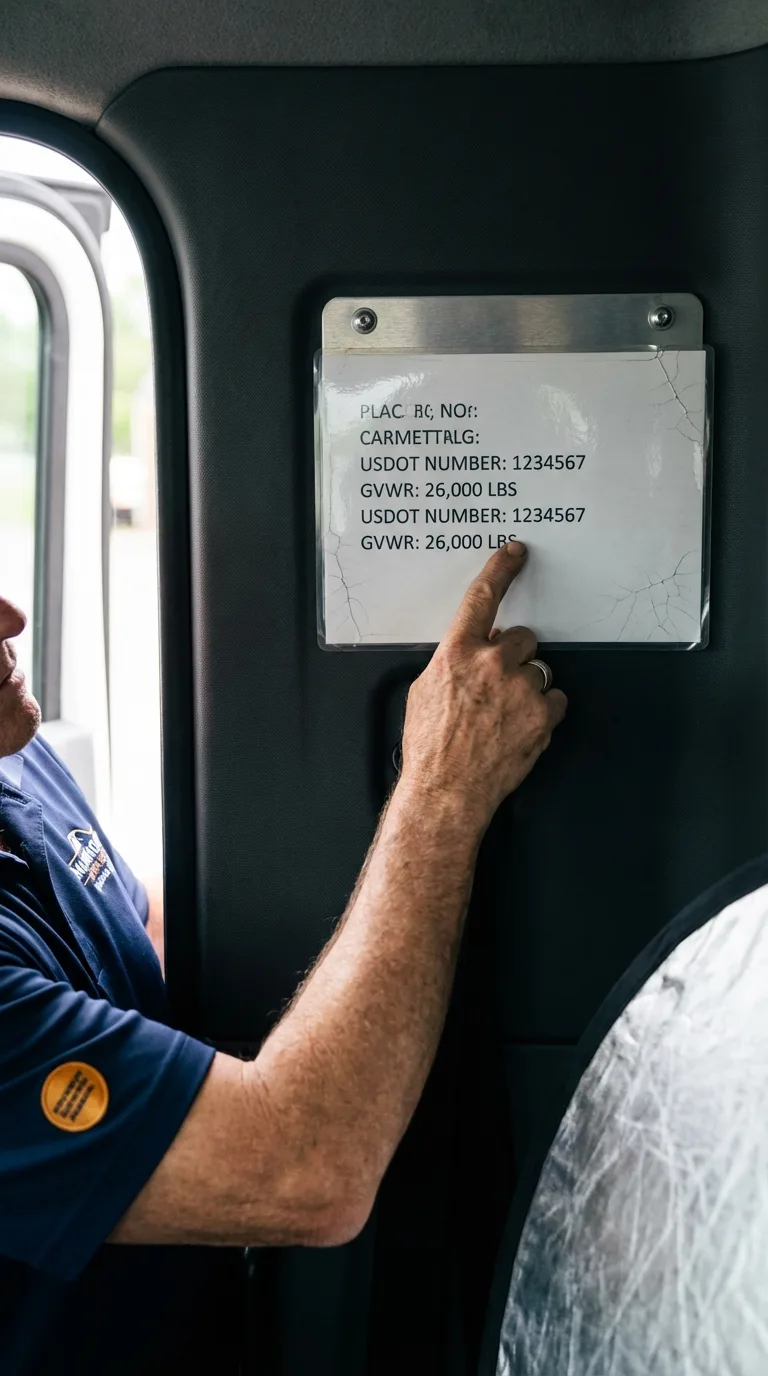 USDOT licensing placard verification in Saint Martinville